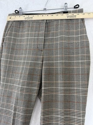 Express Dress Pants 10 Womens High Rise Ankle Gray Beige Plaid 10R
