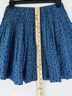 Little Marc Jacobs Skirt 12 Girls Blue Floral Cotton Silk Pleated