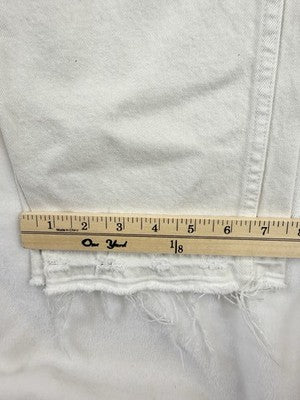 Amo Bella Jeans 30 Ivory White Oak Denim Raw Hem Womens
