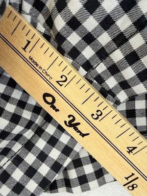 Gap Chino Shorts Womens 12 Black White Gingham Check Cotton Stretch 3” Mid Rise
