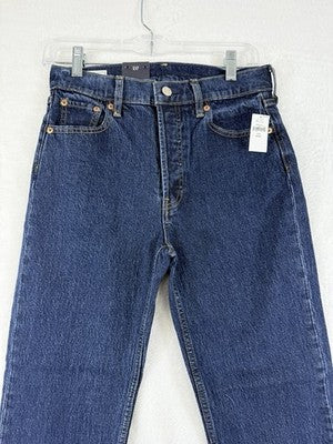 Gap High Rise Cheeky Straight Jeans 27 4 Short Womens New NWT Dark Indigo Blue