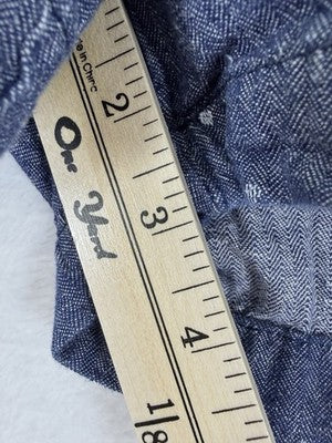 Old Navy Everyday Shorts 10 Women Linen Chambray Blue Polka Dot 3” Womens