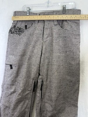 Roxy Snowboard Pants Womens Medium Gray Tweed Textured Ski Winter Snow Pants