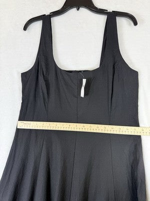 Gap Linen Blend Maxi Dress Large Women Black Sleeveless Fit & Flare Long New NWT