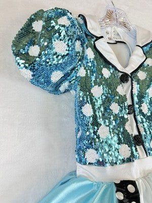 Weissman Dance Costume Child IC 7 8 Girls Soda Shop Rock Blue Dress Dancewear