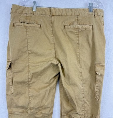 Joe Fresh Cargo Pants 16 Women Beige Tan Khaki Cotton Stretch
