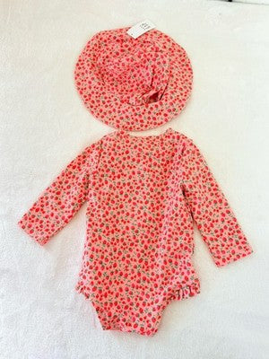 Baby Gap Rash Guard Swim Set 3-6 Months Swimsuit Pink Floral Long Sleeve New NWT