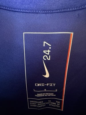Nike 24.7 Impossibly Soft Crew Neck Large Sweatshirt Blue Mens Long Sleeve New