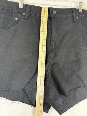 Gap Mid Rise UltraSoft Denim Cutoff Shorts Women 34 18 Black Relaxed 4” New NWT