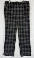 Ann Taylor Loft The Devin Slim Pants 10 Black Gray Plaid Womens
