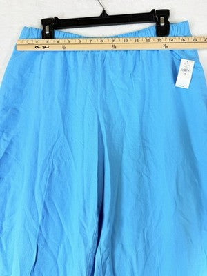 Gap Linen Pants Medium Womens Blue Linen Blend Easy Pull On Wide Hem New NWT