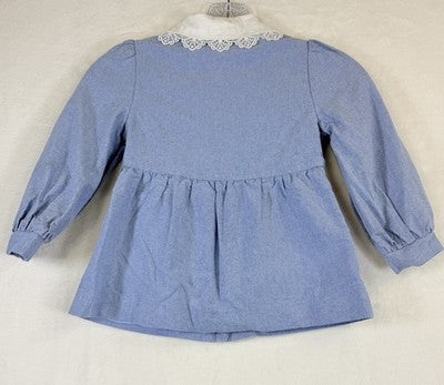 Janie And Jack Girls 5 6 Chambray Jacket Blue Full Zip Dress