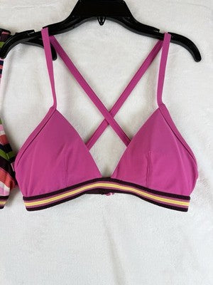Aerie Bikini Top Medium Triangle Lot 2 Pink Striped