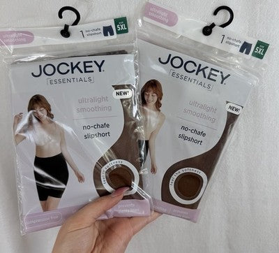 Jockey Slip Short 5XL Lot 2 Smoothing No Chafe Womens Brown New