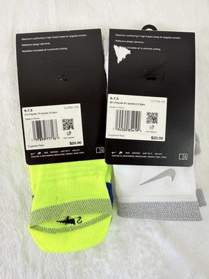 Nike Spark Running Socks Crew Ankle No Show Men 6-7.5 Women 7.5-9 Cushioned New