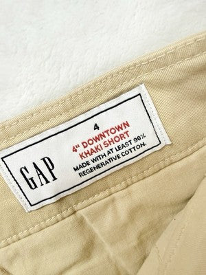 Gap Downtown Khaki Shorts 4 Women Tan Beige 4” Cotton Stretch New NWT