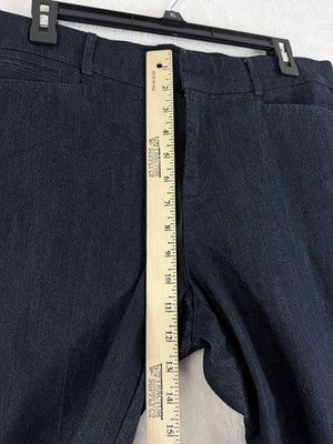 Dockers Womens Pants 14 Medium Denim Trousers Jeans Dark Blue Straight Leg