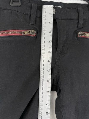 Etienne Marcel Jeans 28 Skinny Black Red Zippers Womens