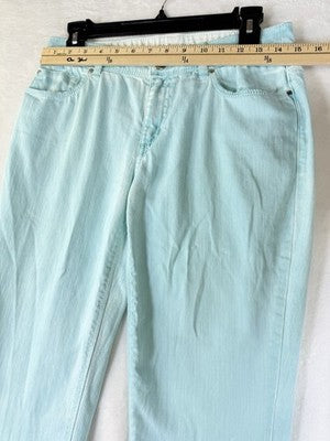Chicos Platinum Jeans 00 Size 2 Womens Aqua Blue