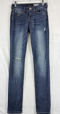 Aeropostale Skinny Jeans Women 00 Blue Denim Distressed