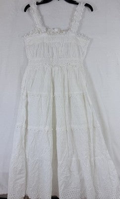 Gap × DÔEN Eyelet Midi Dress Small Womens Off White Sleeveless Boho Doen New NWT