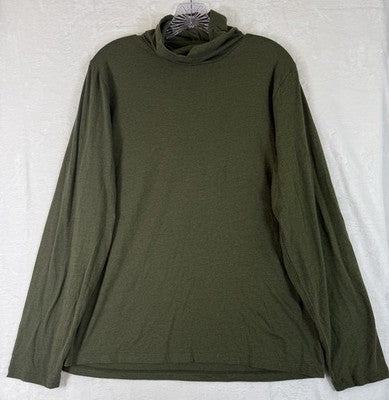 J Crew Turtleneck Top XXL Green Knit Long Sleeve Womens