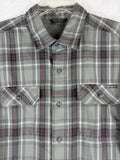Eddie Bauer Shirt Mens Large Long Sleeve Gray Plaid Button Up