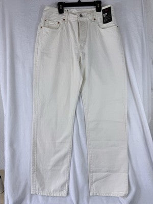 Levis 501 ‘90s Womens Jeans 30 30x32 White Ivory Button Fly Original New