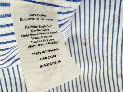 Talbots 2X Tops Womens Blue Hearts Button Up Long Sleeve 100% Cotton