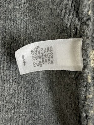 J Jill XS Hooded Cardigan Sweater Gray Fair Isle Womens Tops Long Sleeve
