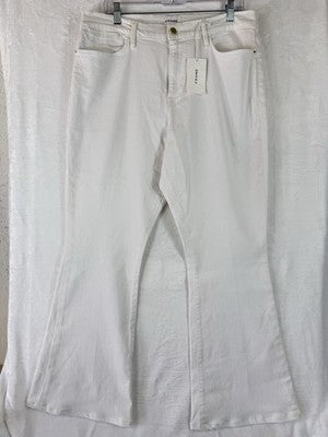 Frame Le High Flare 34 Jeans White Denim Womens New NWT