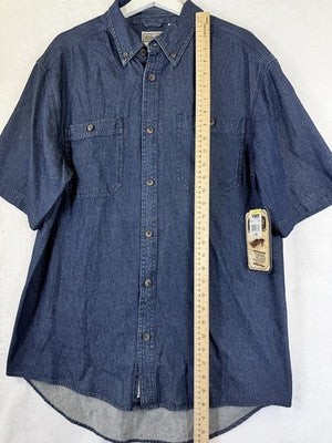 CE Schmidt Workwear Denim Shirt Medium Mens Short Sleeve Blue NWT New