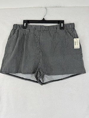 Aeropostale Boxer Shorts Womens Medium Black White Check Gingham Cotton New NWT