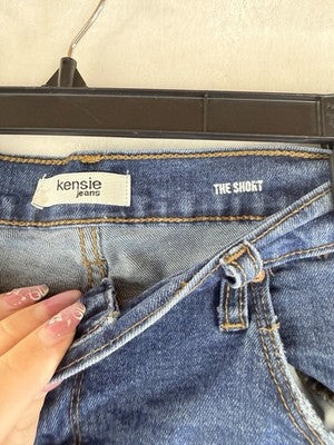 Kensie Jeans Shorts Women 14 32 Blue Roll Cuff 5” Denim