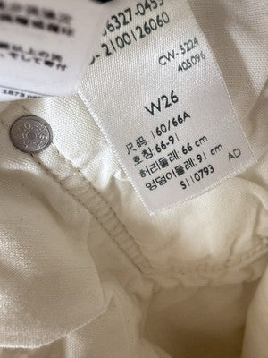 Levis 501 Shorts 26 Womens White Ivory Button Fly Original