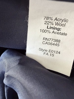 J Crew Pencil Skirt 4 Wool Blend Gray Navy Blue Striped Womens
