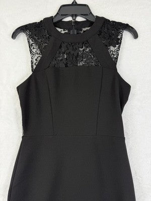Express Dress 2 Sleeveless Black Bodycon Short Lace LBD Womens