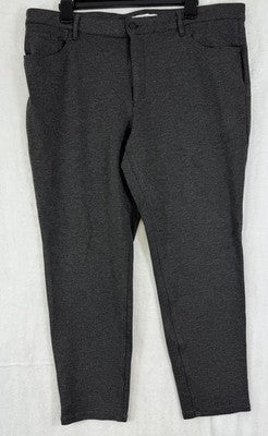 Liz Claiborne Pants 16W Short Womens Charcoal Gray 5 Pocket 16WS Knit Plus Size