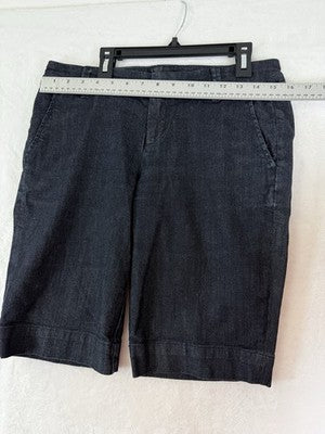 The Limited 917 Shorts 8 Dark Blue Denim Jean Bermuda Womens