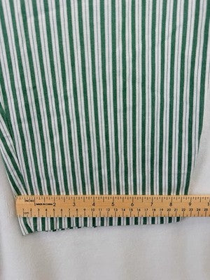 Lands End Pants 24W Mid Rise Classic Straight Leg Green Stripe Plus Size