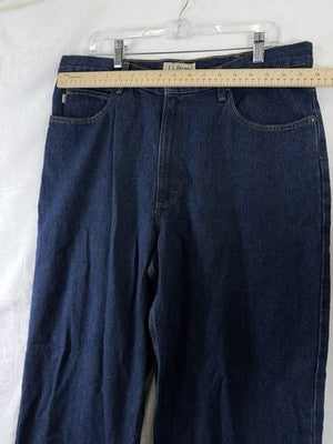 LL Bean Double L Jeans 36x32 Relaxed Fit Mens Blue 100% Cotton Poplin