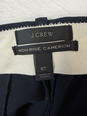 J Crew High Rise Cameron Pants 6 Tall Navy Blue Womens 6T