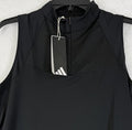 Adidas Women Medium Golf Polo Ultimate 365 1/4 Zip Mock Sleeveless Top Black New