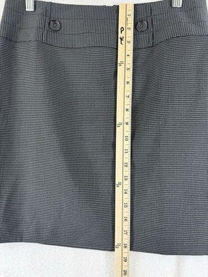 Ann Taylor Loft Skirt 4 Short Gray Black Houndstooth Womens