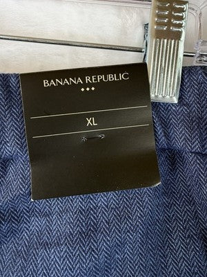 Banana Republic Linen Blend Shorts 18 Skort Blue Herringbone New NWT