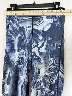 Nike Pro Womens Large Training Leggings Cropped Dri Fit Blue Workout Gym