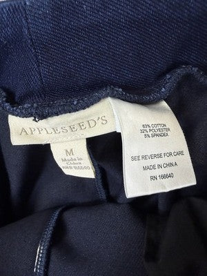 Appleseeds Pants Medium Pull On Denim Dark Blue Womens