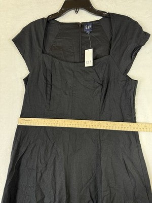 Gap Linen Blend Maxi Dress Medium Women Black Fit & Flare Long New NWT