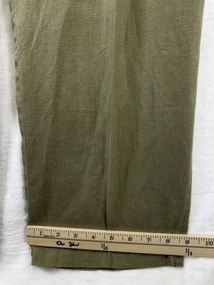 Caribbean Joe 100% Linen Pants Womens Large Green Drawstring High Rise