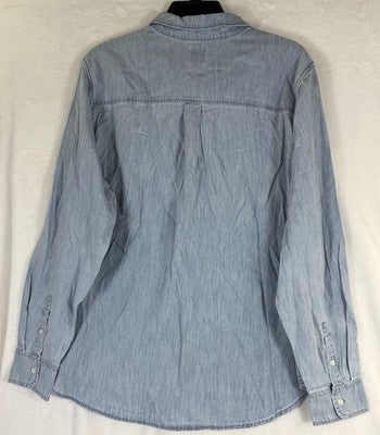 Gap Denim Classic Shirt XL Womens Blue Perfect Long Sleeve Button Up Down New